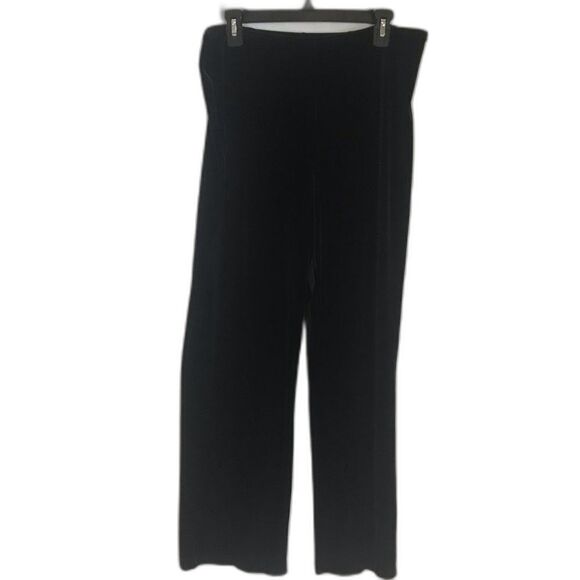 LOFT Pants - Ann Taylor LOFT Classic Black Velvet Pull-on Pants Women's Size Large Straight